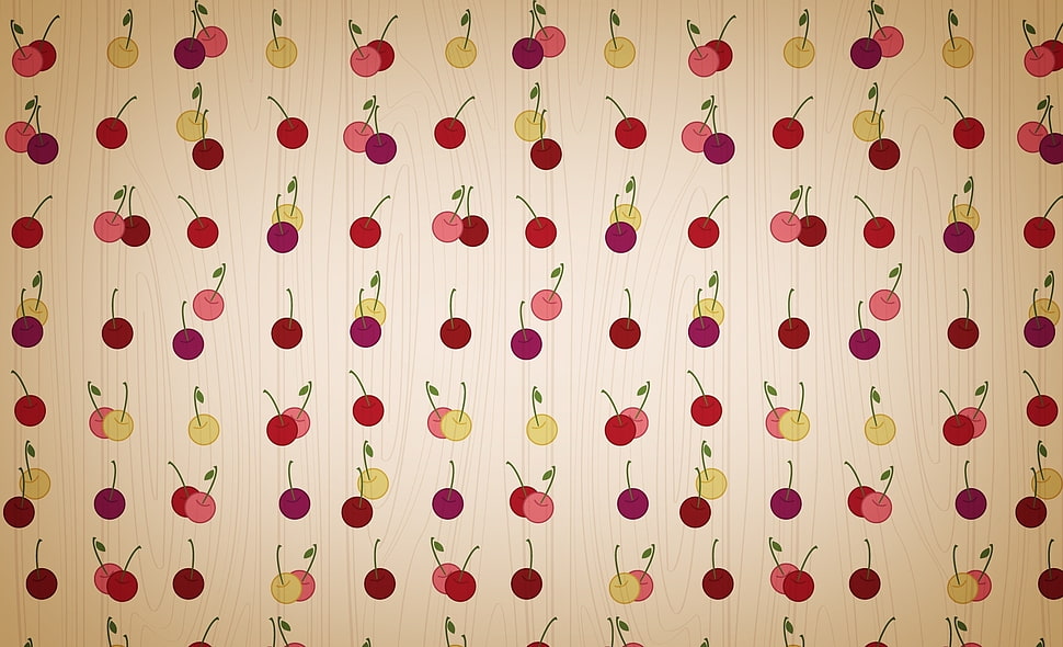 red, pink, and yellow Cherry wallpaper HD wallpaper